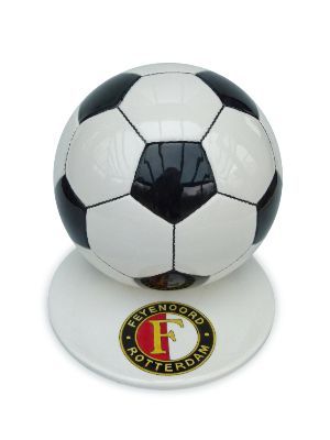 voetbalurn zwart/wit met voorbeeld clublogo