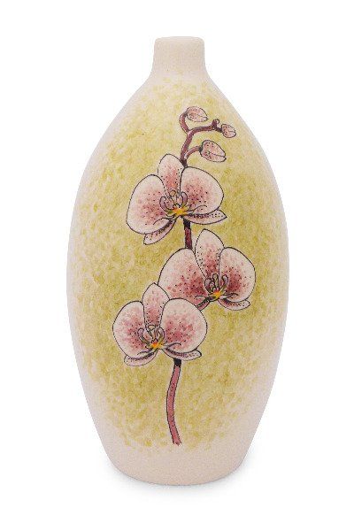 Hand painted cremation urn Orchid