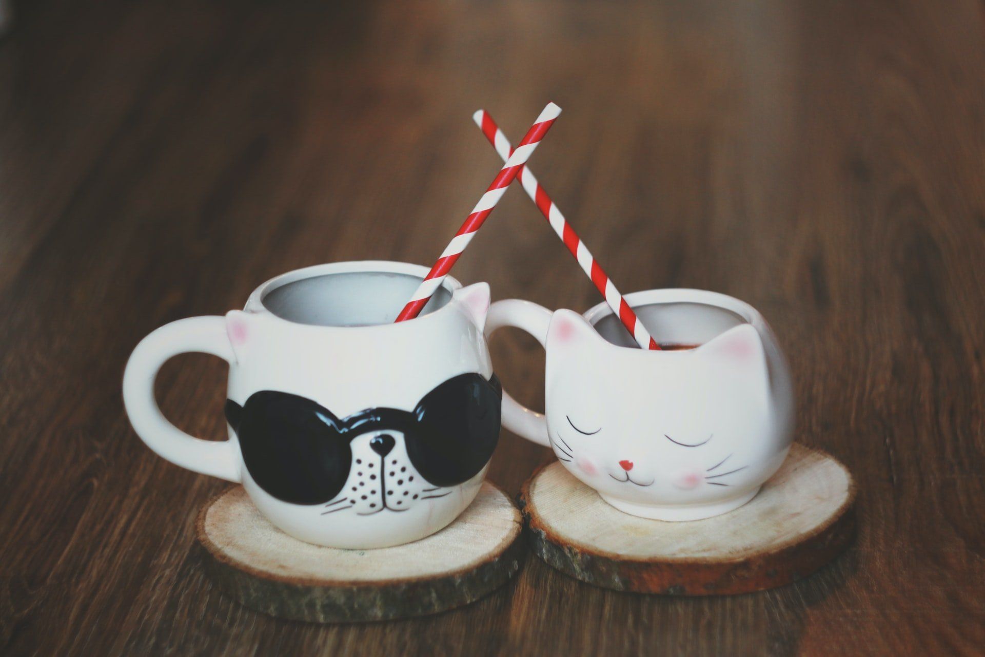 A couple's two coffee cups