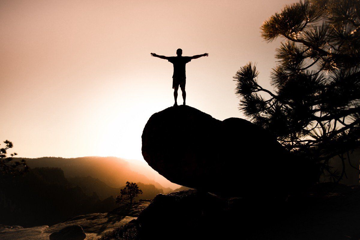 Man feeling liberated