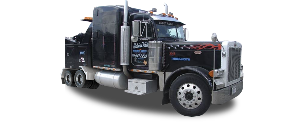 tow truck on a white background with some silver and red detailing.