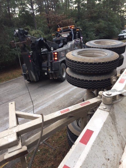 Truck Towing — Towing a Tipped Over Truck in Houston, TX