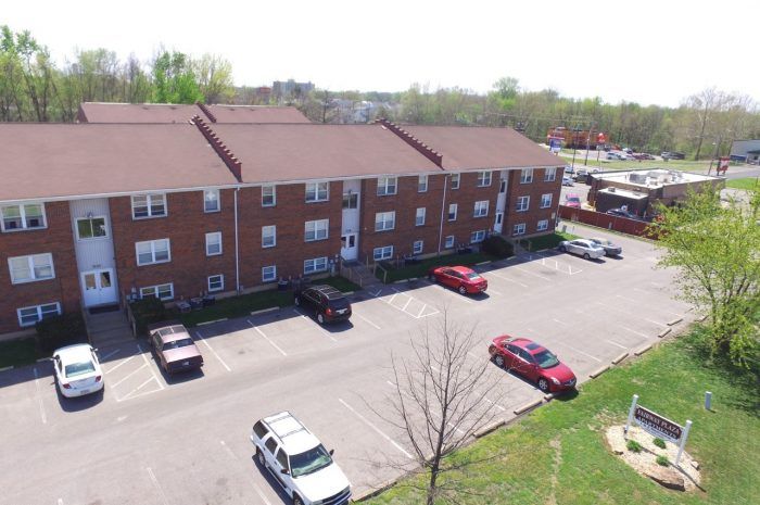 Aerial view of Fairway Plaza Apartments