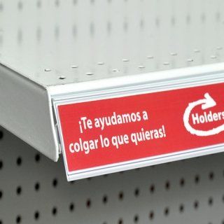 Porta precios y Porta etiquetas en punto de venta, marca HOLDERS