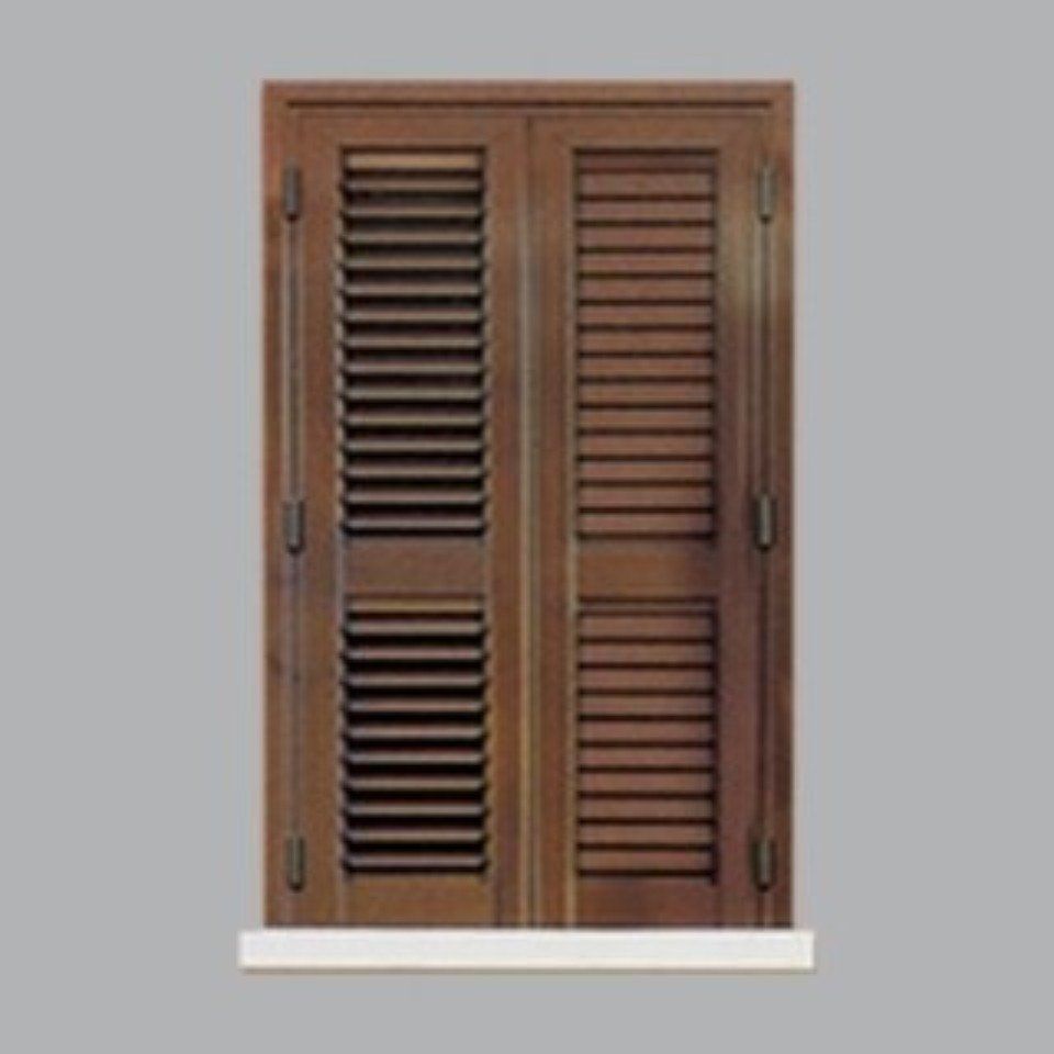 Persiana in alluminio a due ante laccato colore Ral 8017 marrone