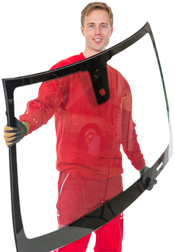 Image of windscreen replacement worker