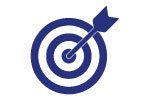 Blue target with an arrow in the center.