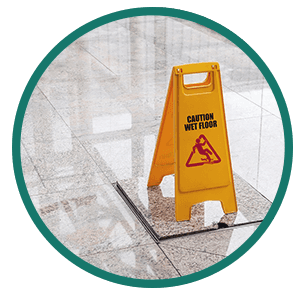 Caution Wet Sign on Floor