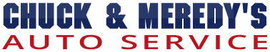 The logo for chuck and meredy 's auto service