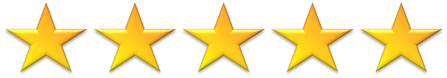 Five gold stars in a row.