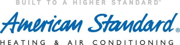 American Standard Heating & Air Conditioning logo in blue script. Gray text above reads