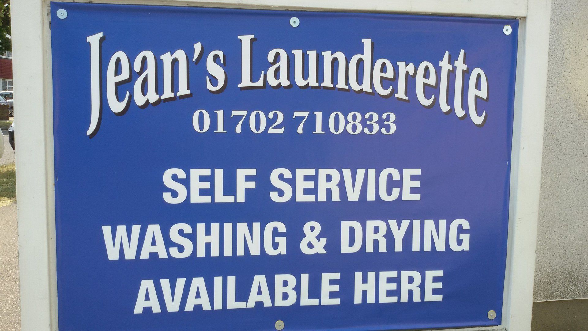 Jean's Launderette board