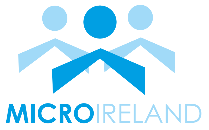 A logo for microireland shows three people standing next to each other