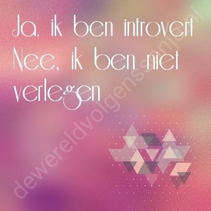 Introvert niet verlegen
