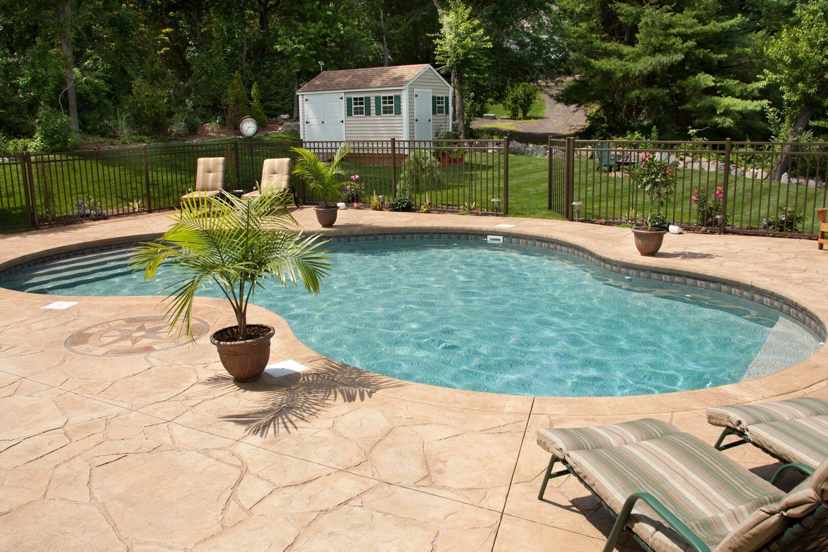 Swimming Pool with Hand Rails - Pool Renovation in Houston, TX Swimming Pool with Hand Rails - Pool Renovation in Houston, TX