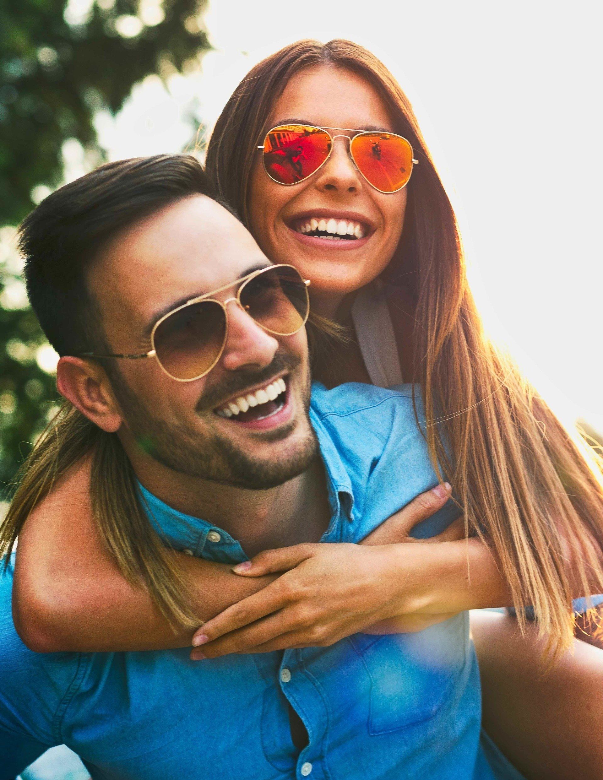 Couple wearing sunglasses
