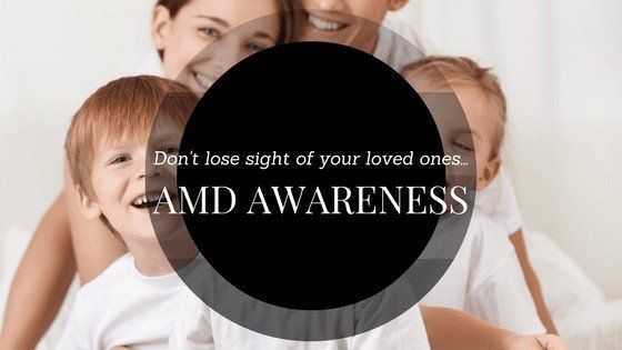 A family is posing for a picture with the words amd awareness on the bottom.