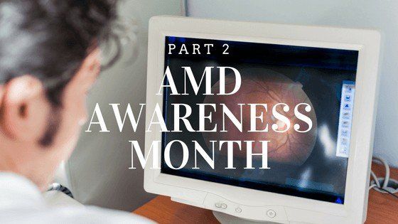 A man is looking at a monitor that says part 2 amd awareness month
