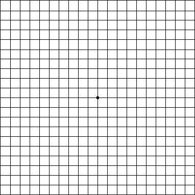 A black and white grid with a circle in the middle.