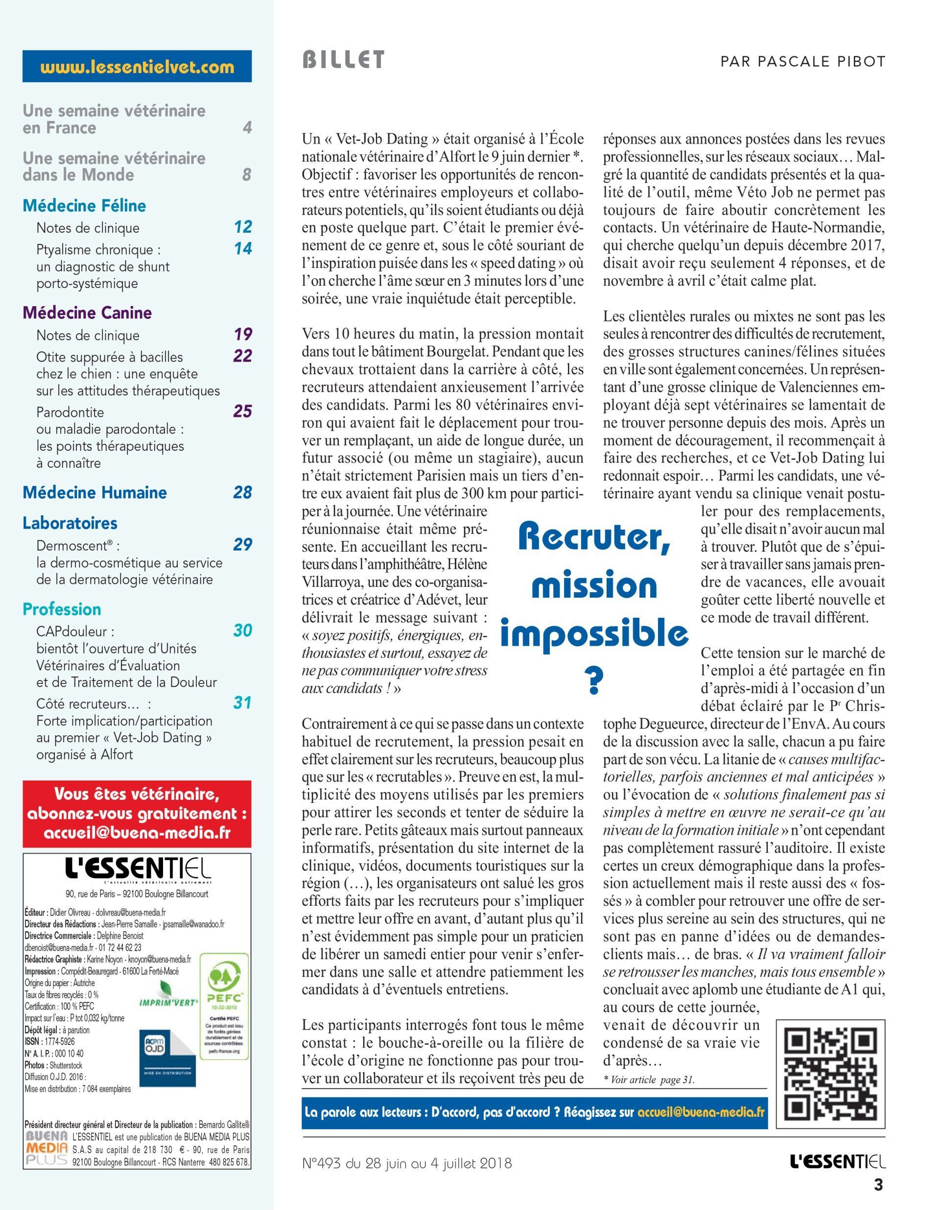 Article l'Essentiel adévet