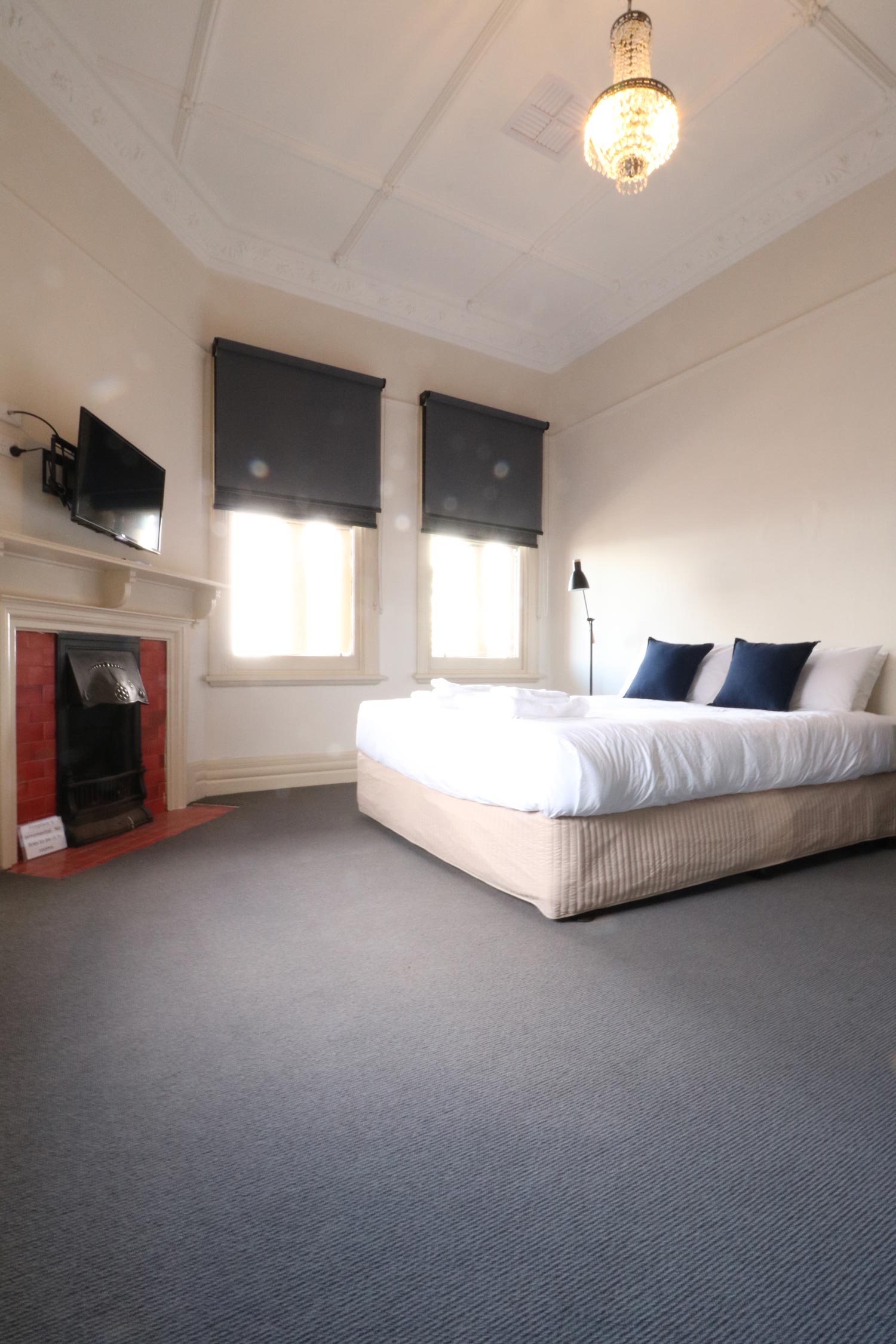 Bed And Fire Place