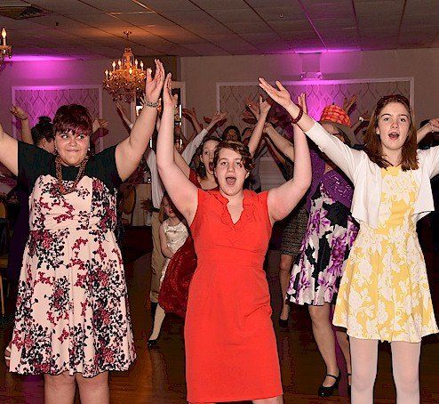 Line dancing at Boston MA wedding DJ