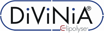 Auf weißem Hintergrund ist ein Logo für Divinia Lipolyse zu sehen.
