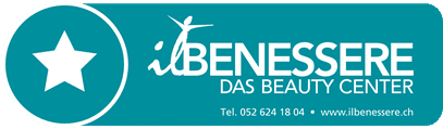 Ein blaues Schild mit der Aufschrift „Benessere das Beauty Center“