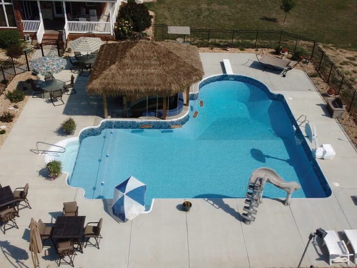 Pool with Hut — Shippensburg, PA — Cumberland Valley Pools LLC