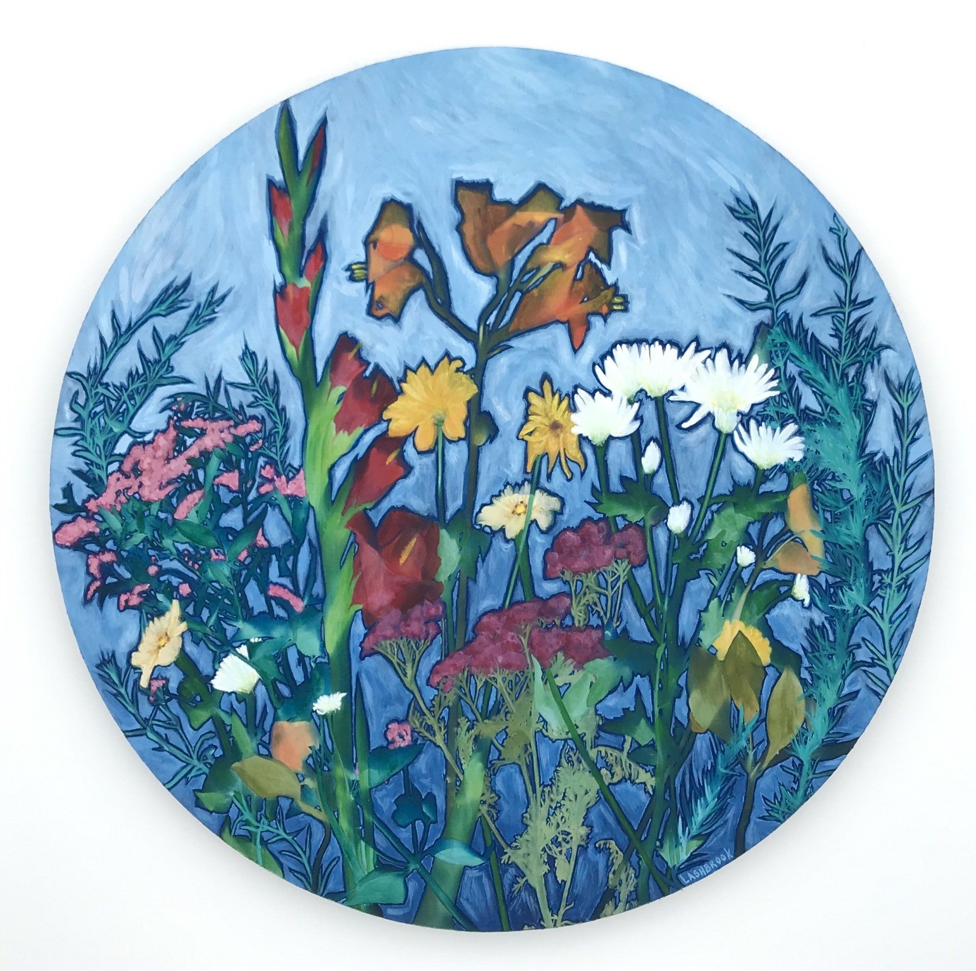 Mo Lashbrook, Botanical Arrangement III, Mixed Media, 24 x 24 x 1 in, $800
