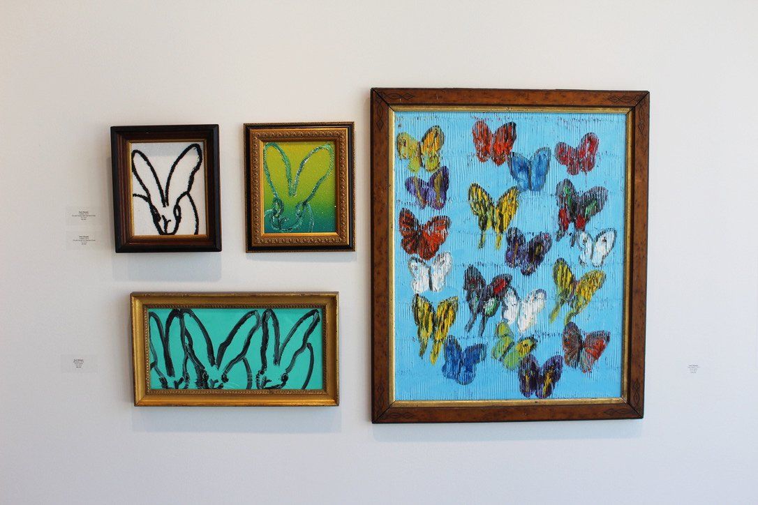 Hunt Slonem, bunnies and butterfly