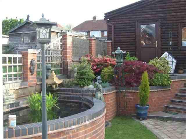 Curved brick walled garden