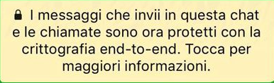 messaggio whatsapp end to end