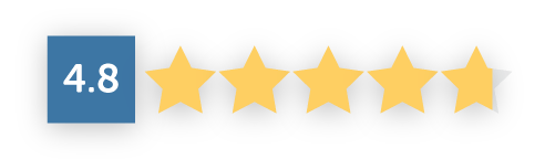 A blue square with four yellow stars and the number 4.8 on it.