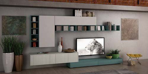 soggiorno con tv a muro