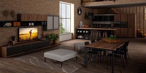 soggiorno open space con cucina