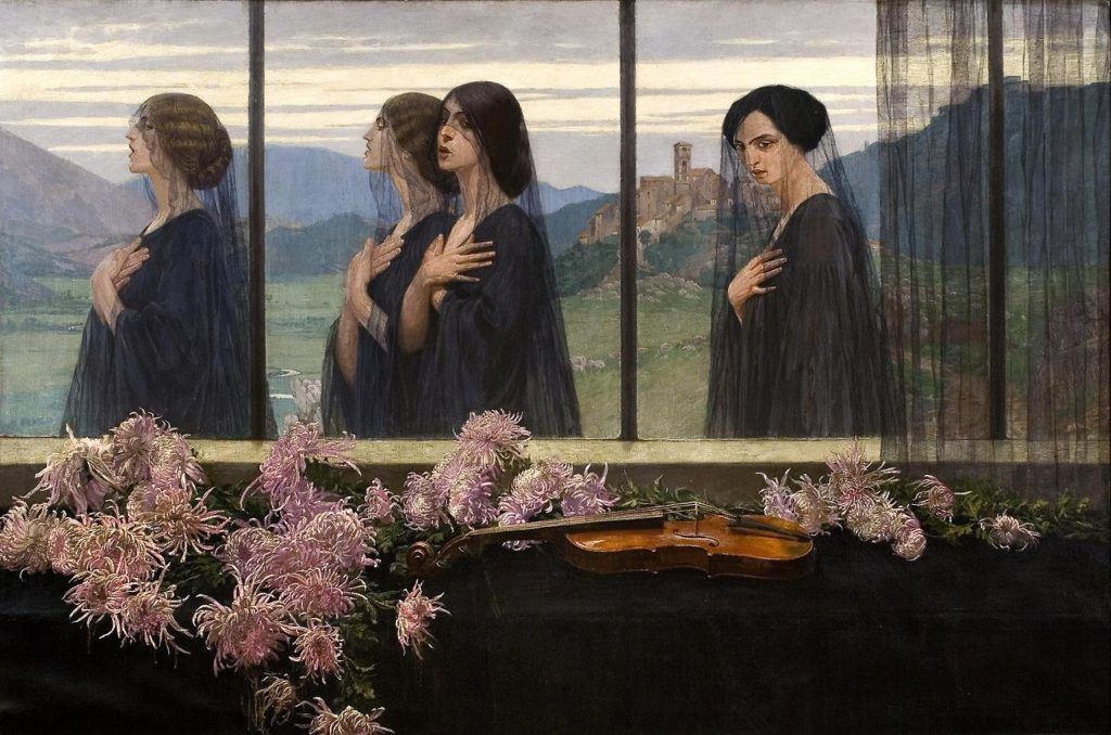 Edward Okun dipinto lutto vedova