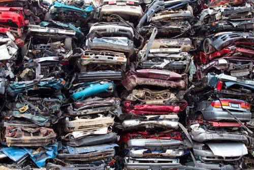 Car piles crushed
