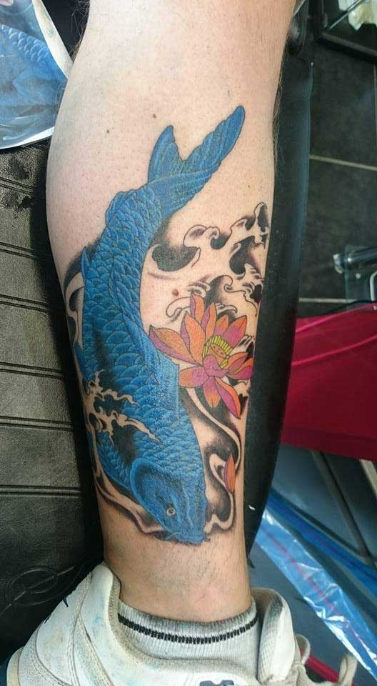 blue fish tattoo