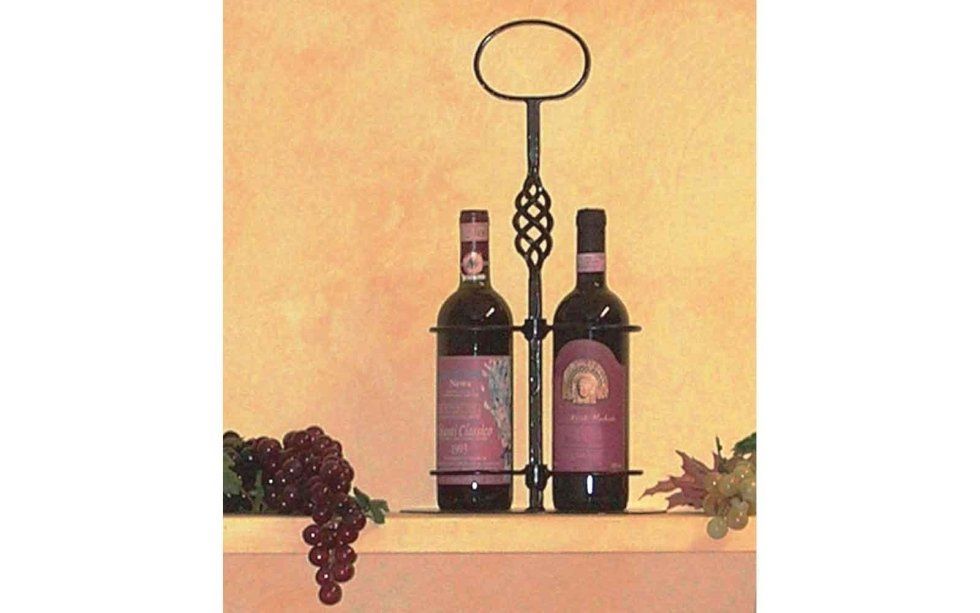 stand per bottiglie in ferro battuto