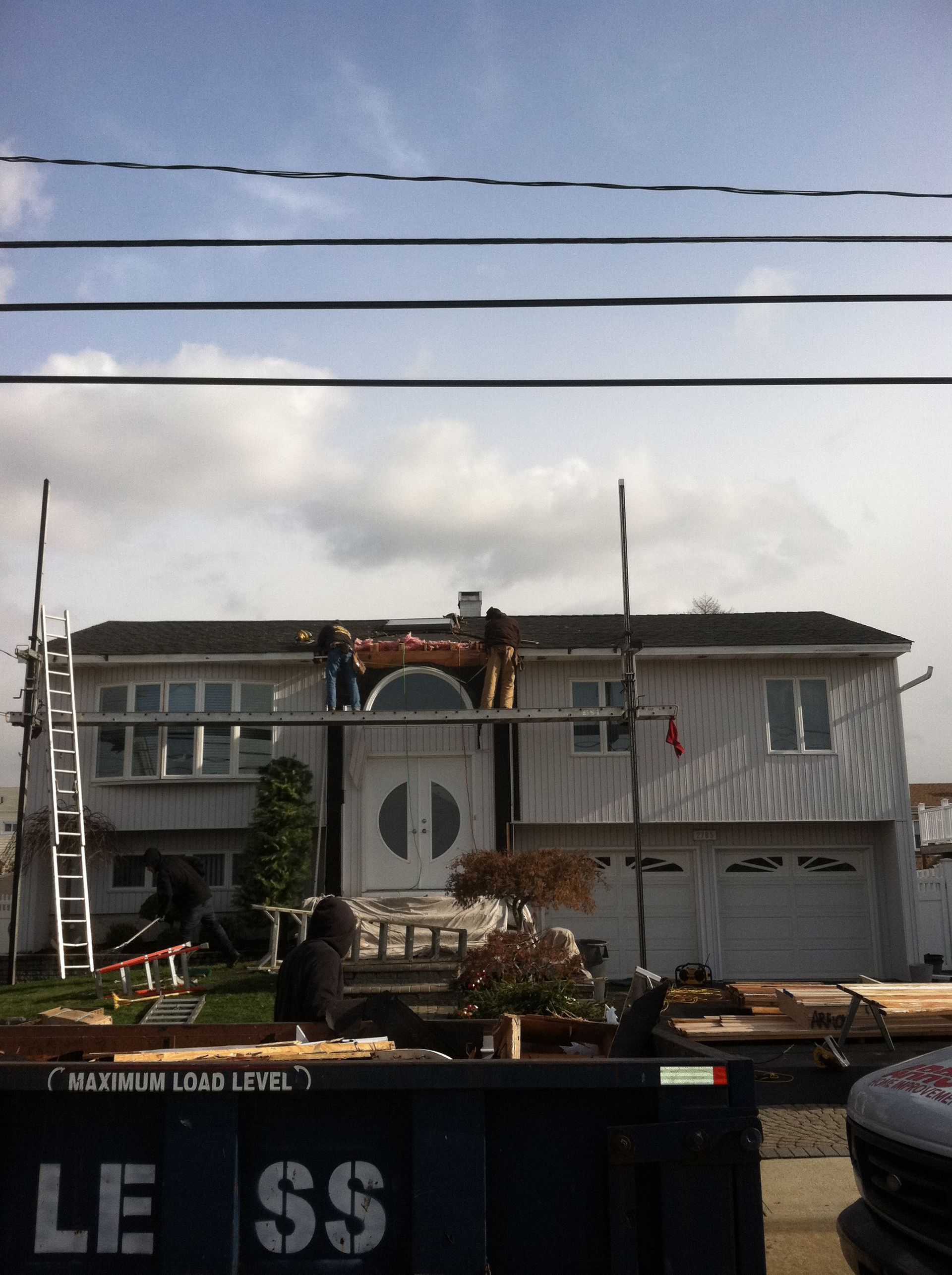 portico under construction