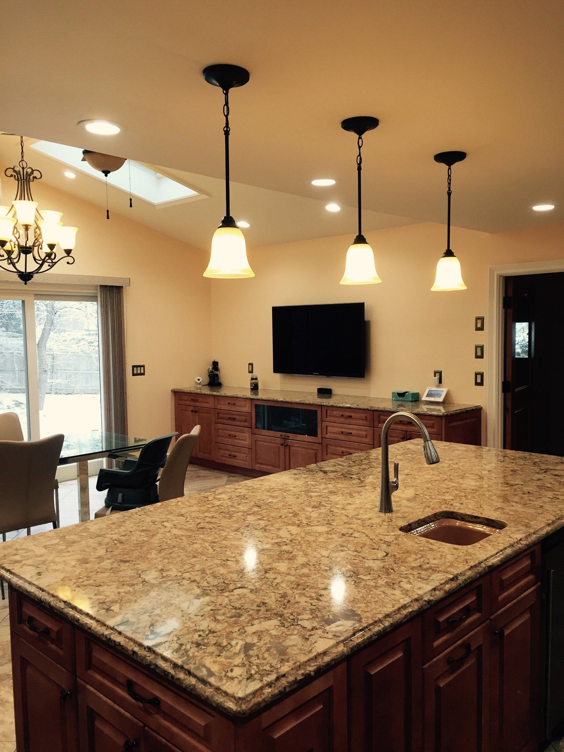 Island in kitchen remodeling after