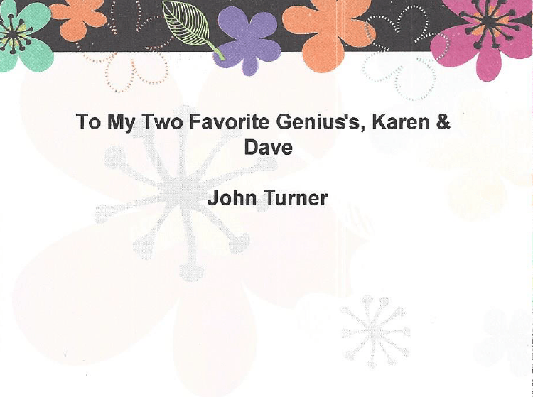 Text on a floral background: 