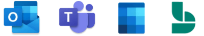 Apps voor afspraken Logo van Outlook, Teams, Agenda en Bookings