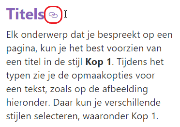 Het ankerpunt verschijnt pas ná publicatie Titels met een ankerpunt