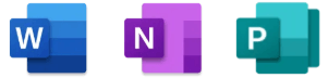 Apps om een document te maken Logo van Word, Notulen en Publisher