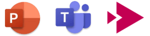 Apps om een instructievideo te maken Logo van PowerPoint, Teams, Stream