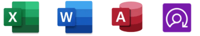Apps voor leerlinggegevens Logo van Excel, Word, Access, School Data Sync