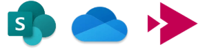 Apps voor opslag van bestanden Logo van SharePoint, OneDrive, Stream
