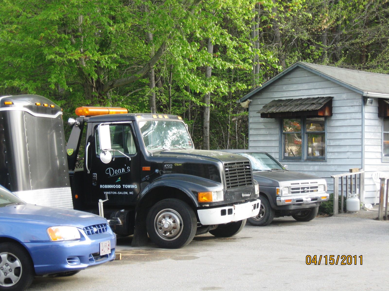 Black Accident Towing Truck